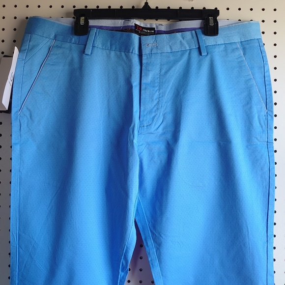 T.R Premium Mini Dot Chino Pants Blue Size 38x34 - Picture 3 of 12